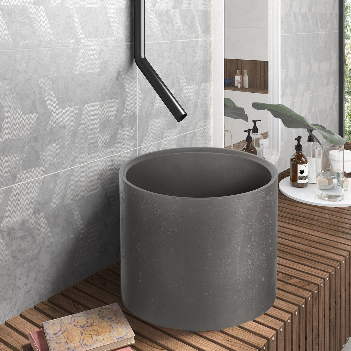 LAVABO DA APPOGGIO - CLEON - CEMENTO