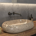LAVABO DA APPOGGIO DONAT - OVALE - PIETRA LUCIDA