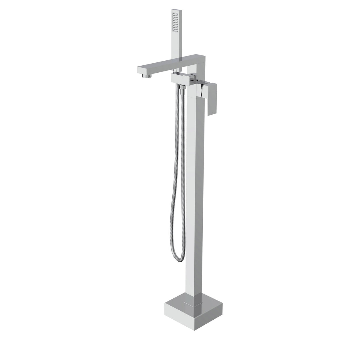 Miscelatore da terra Cartuccia ceramica Doccetta Flessibile INOX 150cm Cromo