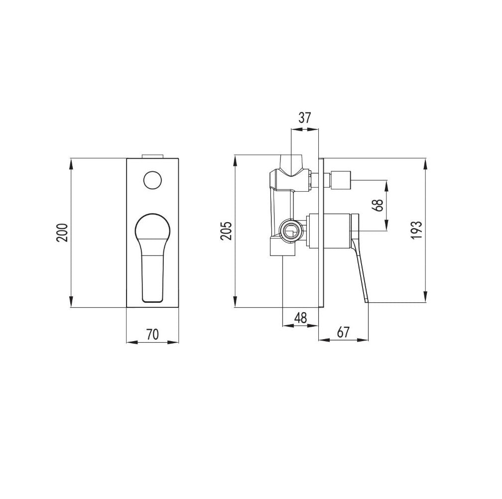 Andare Bianco WNX248A73PH mix incasso doccia a 4 vie