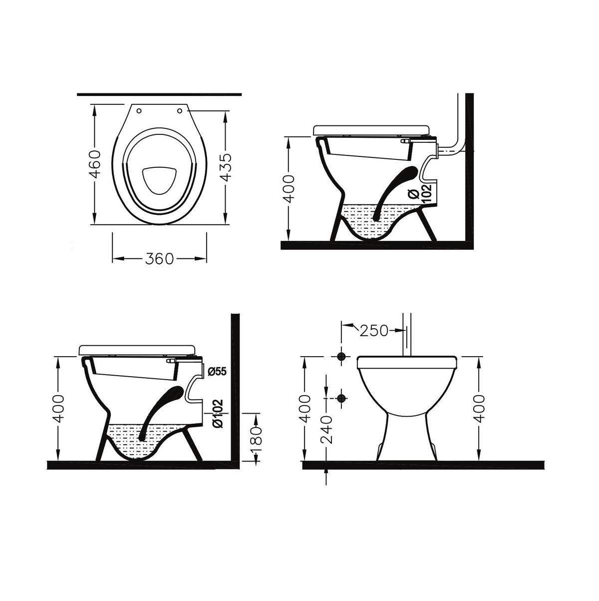 Arka wc scarico a muro 2702