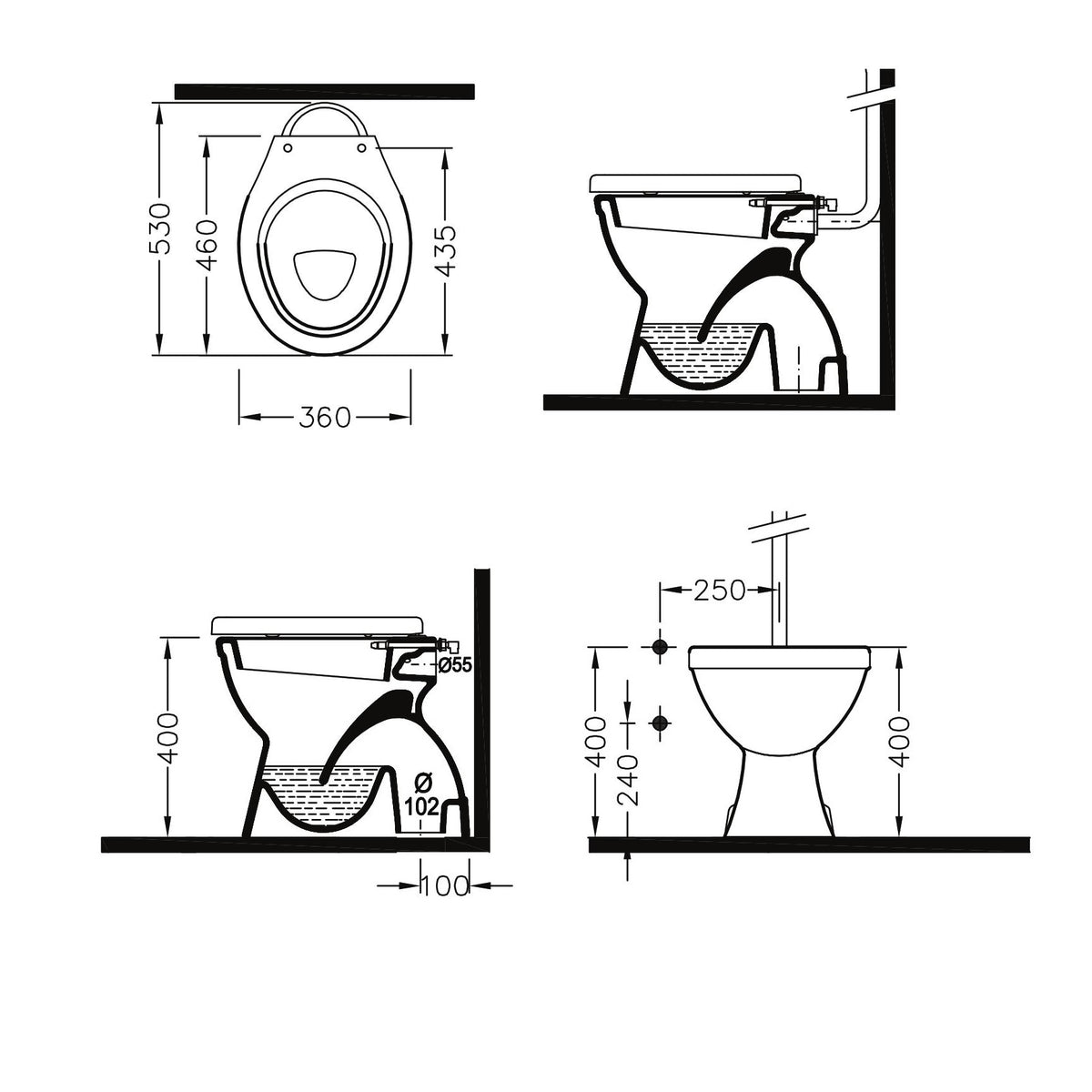 Arka wc scarico a terra 2701