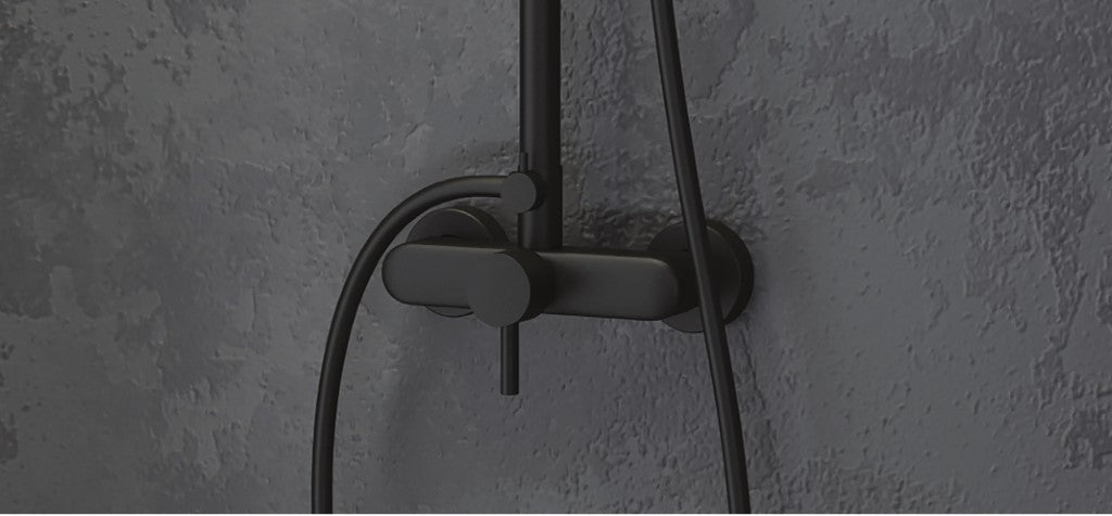 Artemis Nero colonna doccia CF031M con miscelatore doccia fissa