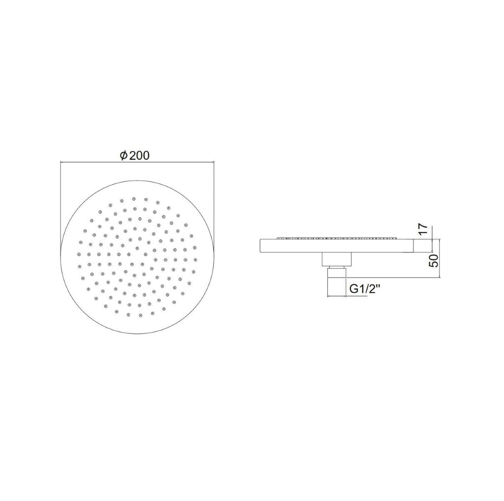 Artemis Nero KR-SH1 ABS soffione doccia