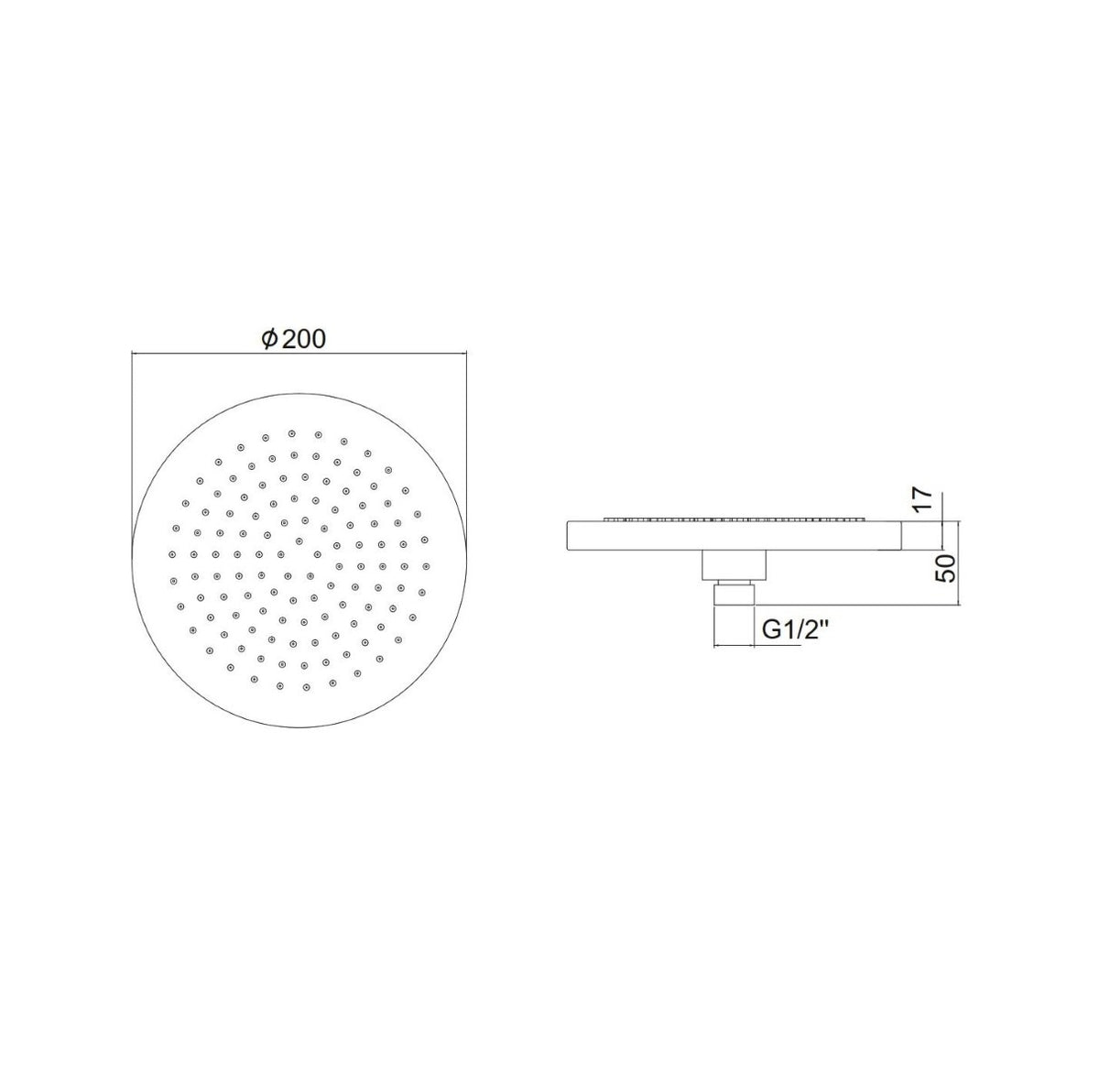 Artemis Nero KR-SH1 ABS soffione doccia