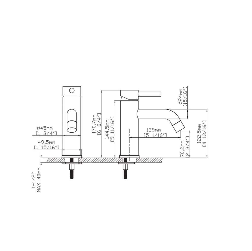 Artemis Oro Spazzolato B205A01 mix lavabo