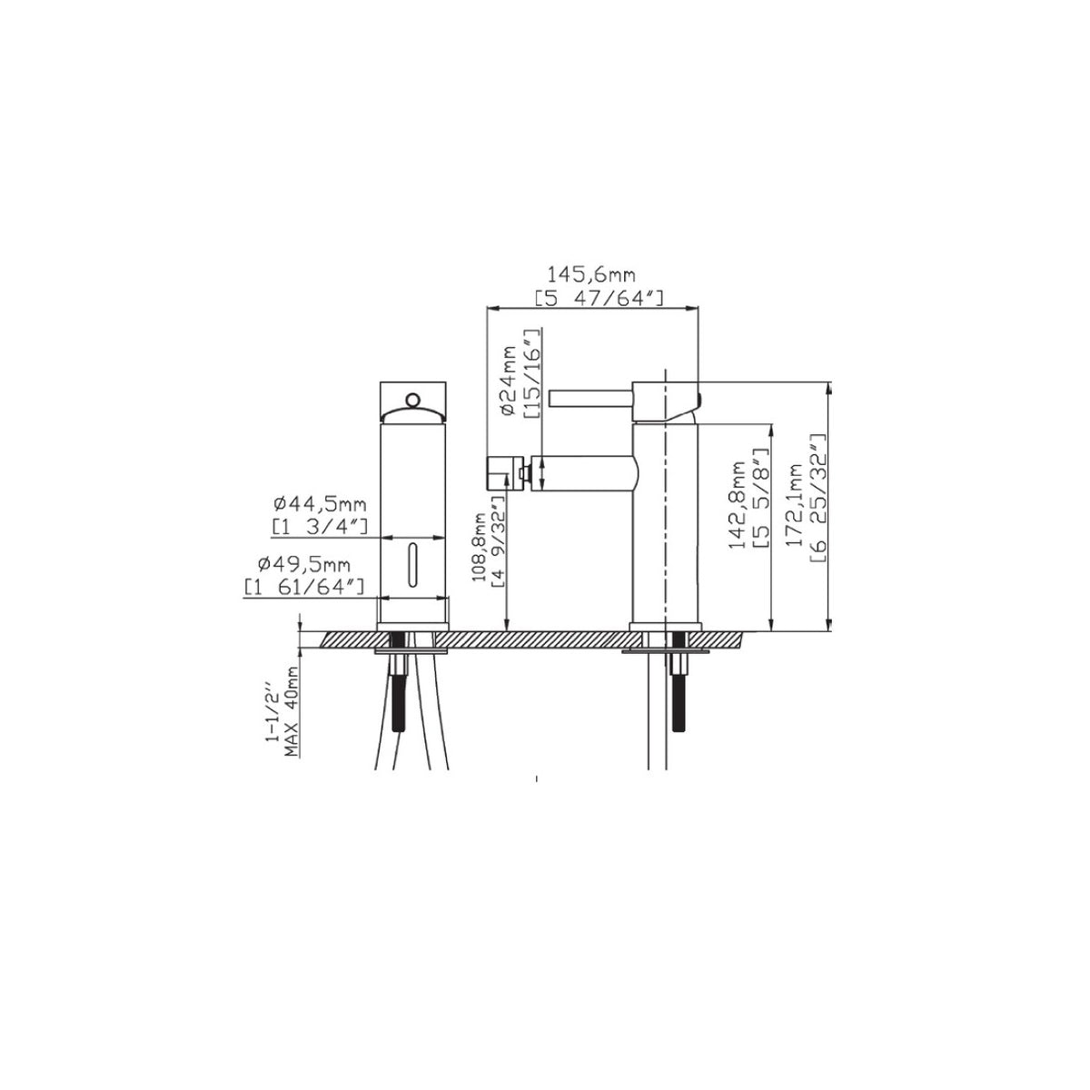 Artemis Oro Spazzolato B205A05 mix bidet
