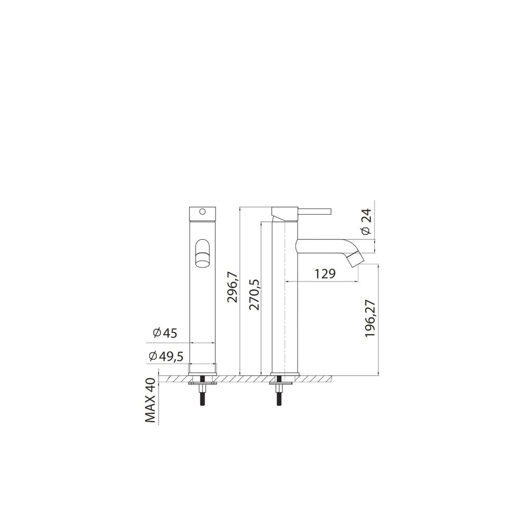 Artemis Oro Spazzolato B205A02 mix lavabo alto