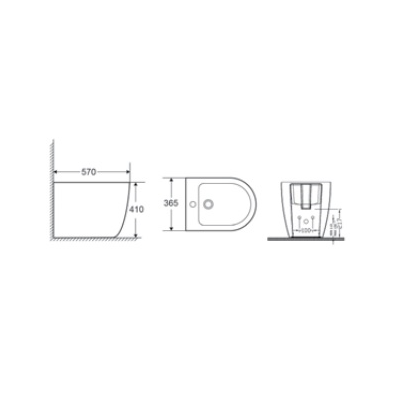 Milos opaco bidet a terra LT2141C Nero