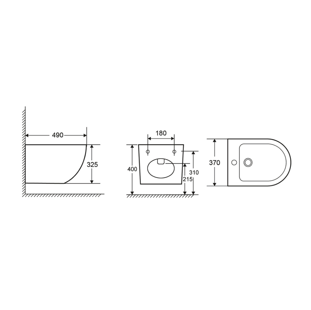 Milos opaco bidet sospeso LT046F Nero