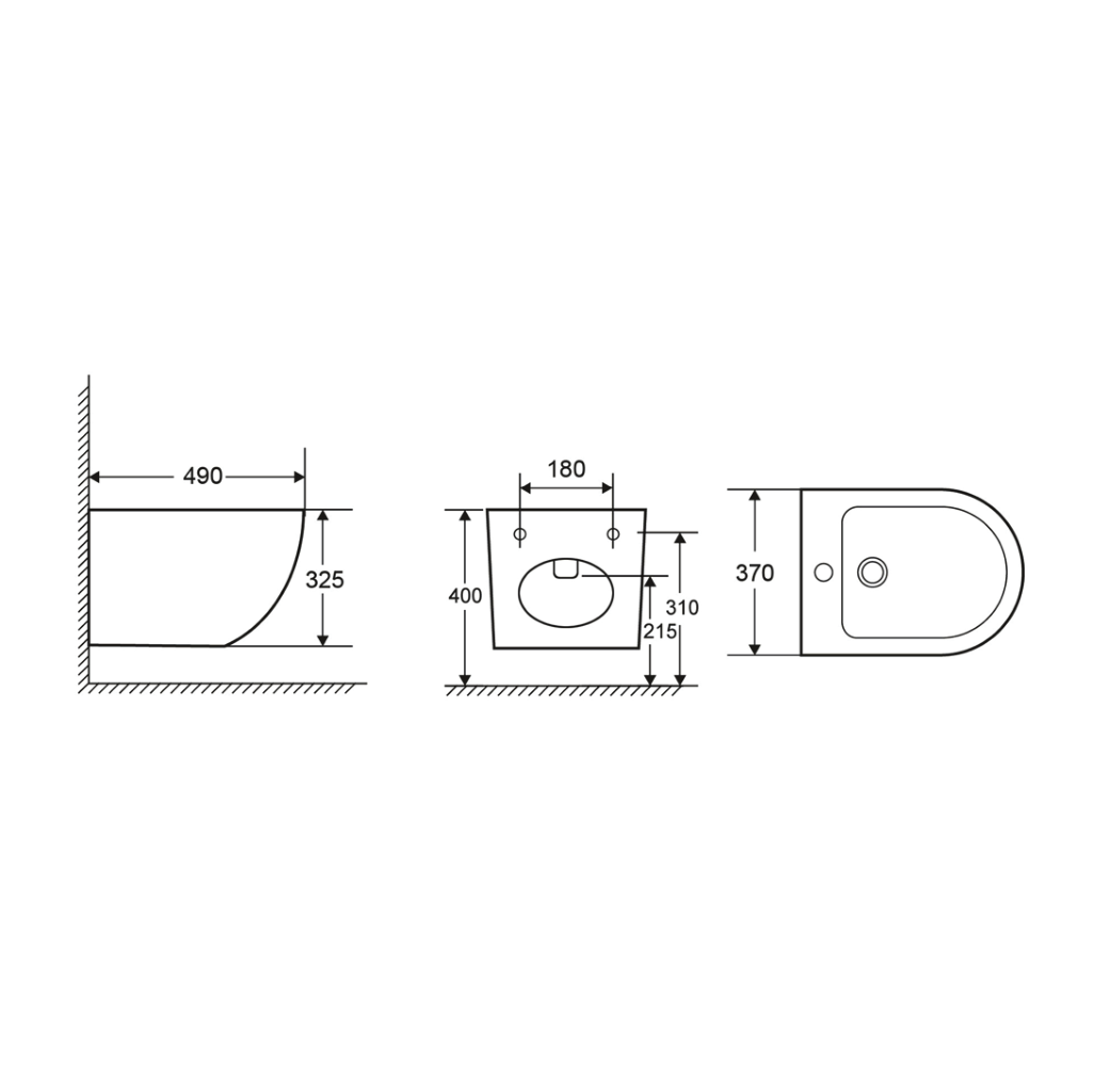 Milos opaco bidet sospeso LT046F Nero