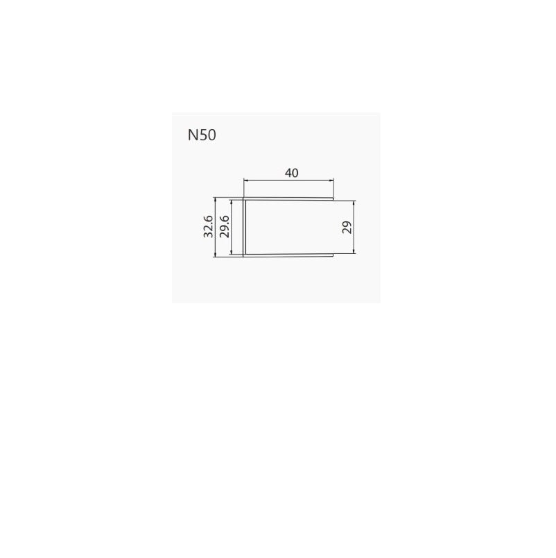 Profilo muro (40x29x2000mm “N50”) Nero
